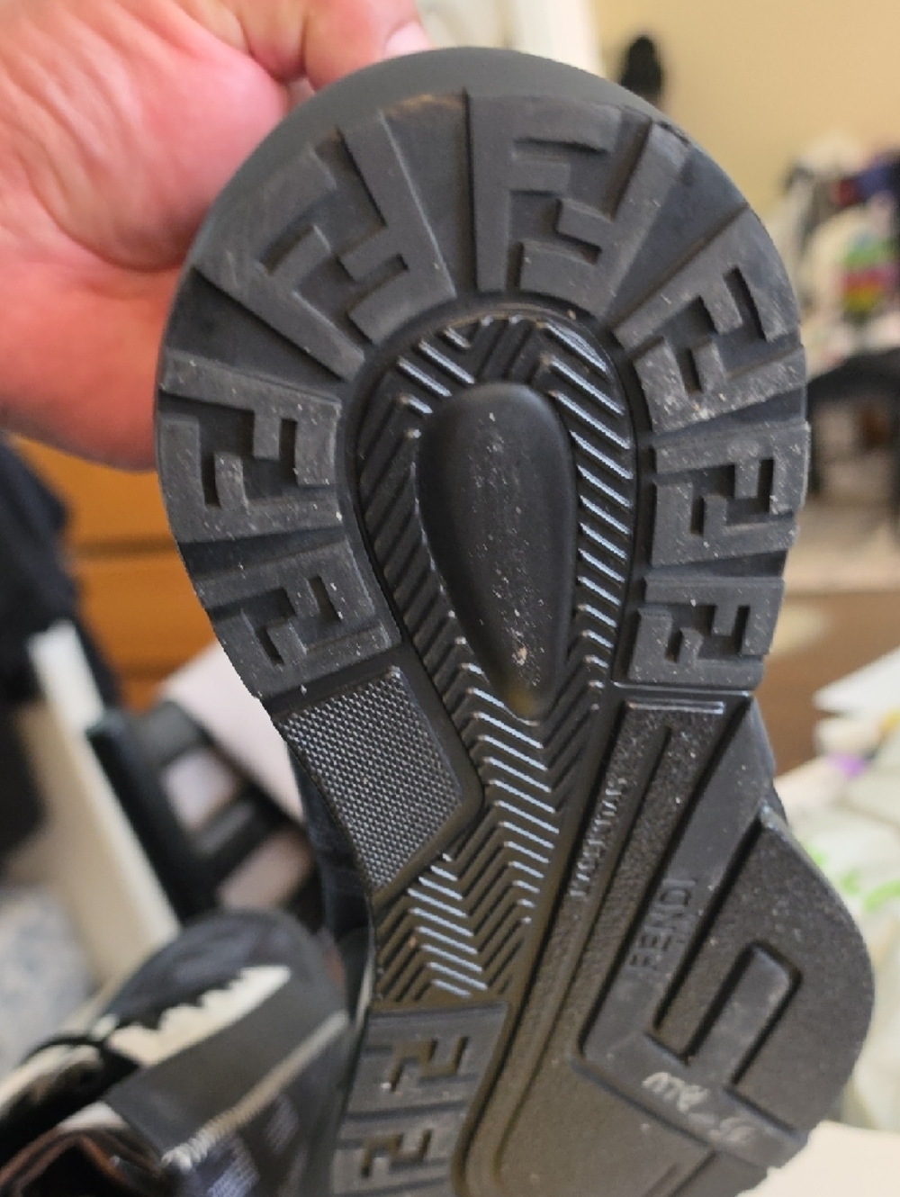 Fendi Black, White & Purple Men’s Low-Top Logo Sneakers - Picture 6 of 12